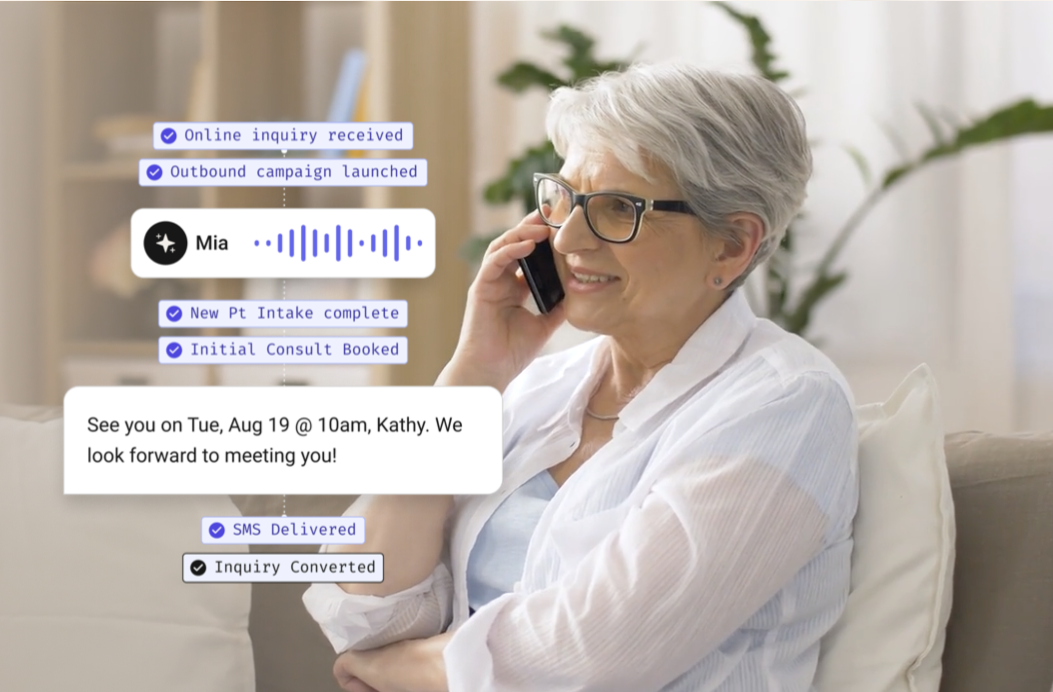 Patient on a call with the Obvious Conversion Agent — inquiry converted into a booked consultation