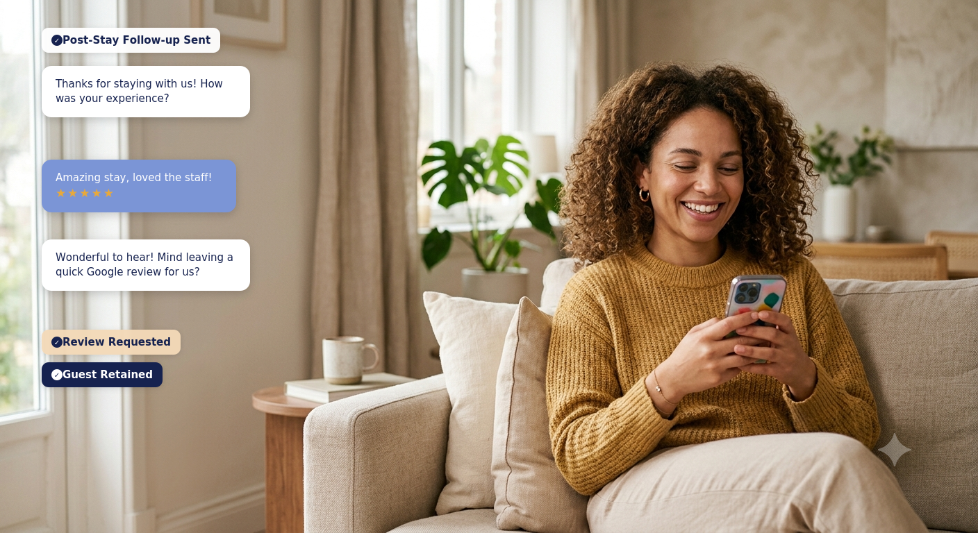 The Obvious Follow-Up Agent sending reservation reminders and collecting post-stay feedback